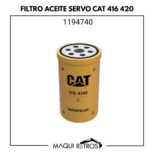 1194740 Filtro Aceite Servo CAT 416 420