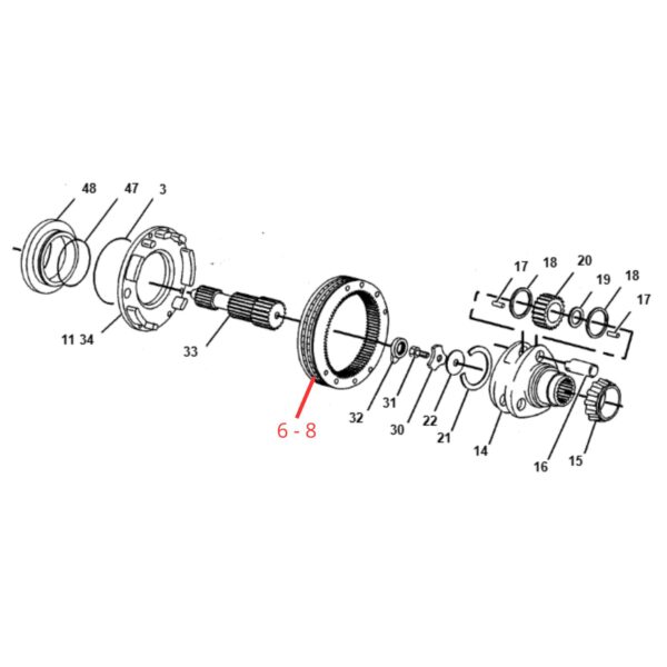corona(56 dientes)-9R2414-cat 416B 416C 416D 420D.jpg(2) 9R2414 Corona (56 dientes) CAT 416B 416C 416D 420D