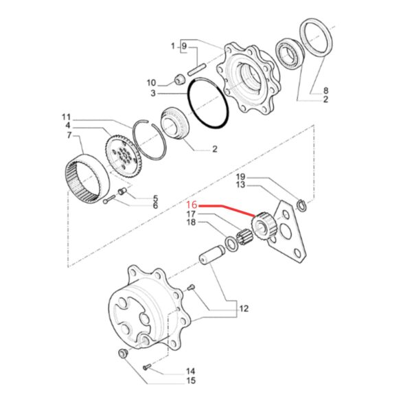 85806014 Piñón Delantero Punta Delantera New Holland