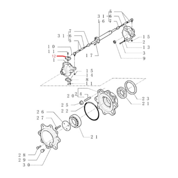85805980 Pivote Superior Punta Delantera New Holland