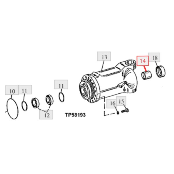 buje housing-L114558-john deere 310E 310G.jpg(2) L114558 Buje Housing John Deere 310E 310G