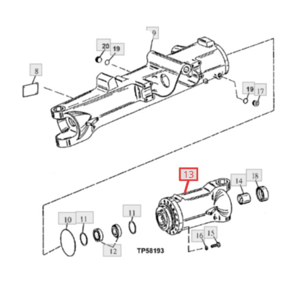 housing corto delantero-T151089-john deere.jpg(2) T151089 Housing Corto Delantero John Deere 310 410 E y G