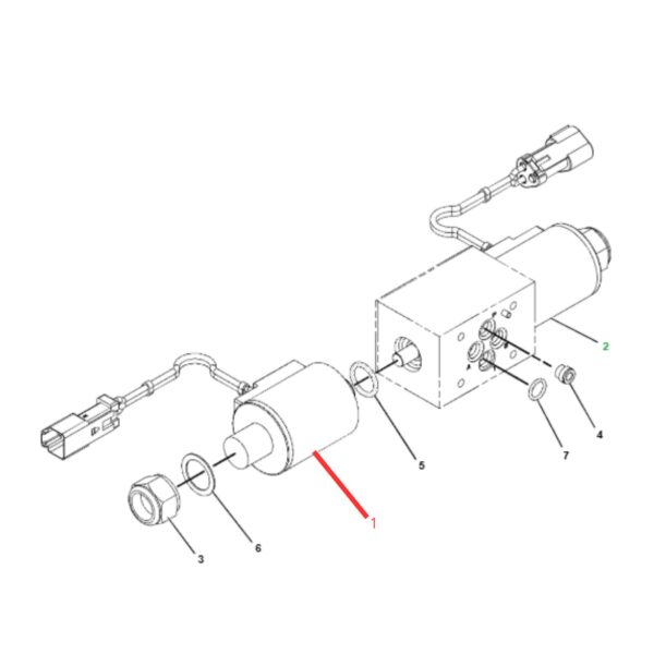1172911 Pacha Solenoide Servo Adelante 12V CAT 416D 420