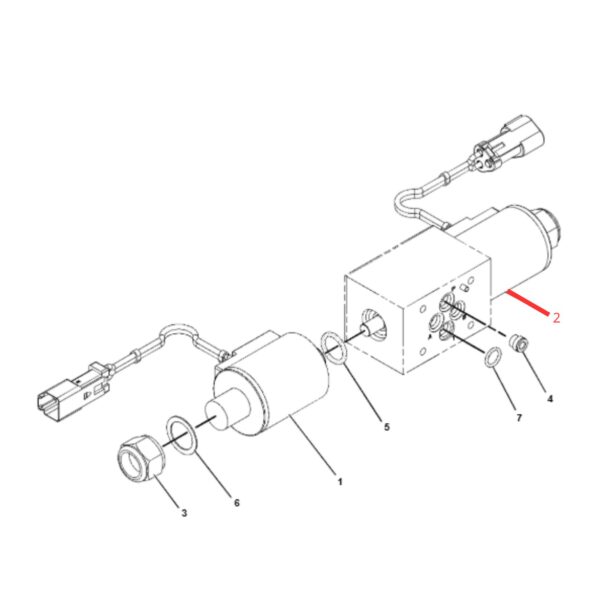 1300912 Pacha Solenoide Servo Atrás 12V CAT 416D 420D