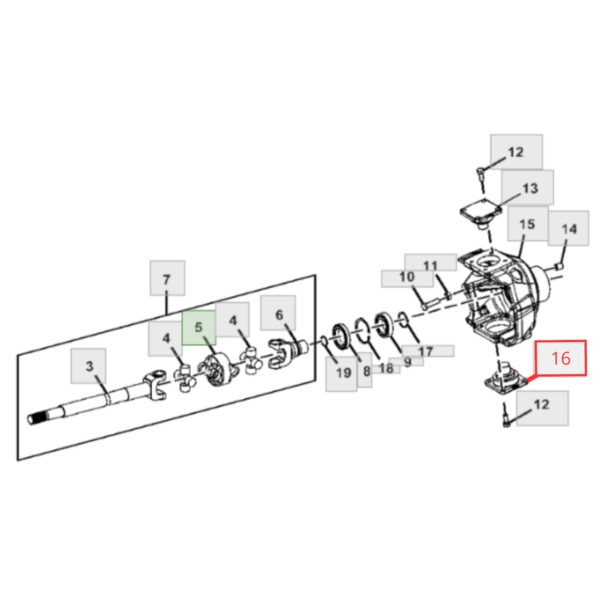 T229285 Pivote Inferior y Superior John Deere 310J 410J