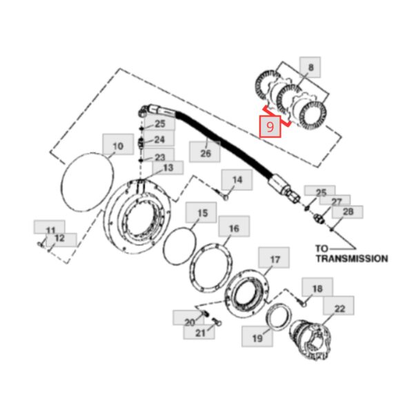 plato separador freno paqueo-T159474-john deere 310 410.jpg(2) T159474 Plato Separador Freno Paqueo John Deere 310 410