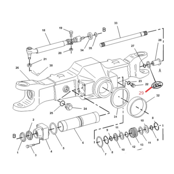 0546842 Retenedor Chanela Punta Delantera CAT 416B 428B