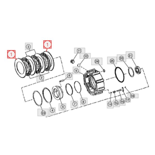 T159409 Separador Freno John Deere 310 410