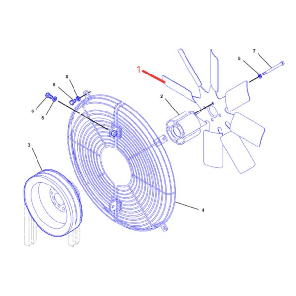ventilador 8 aspas metal-1265975-cat serie C,D.jpg(2) 1265975 Ventilador 8 Aspas Metal CAT Serie C y D